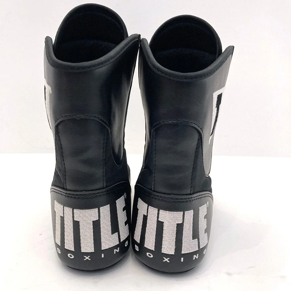 Title Boxing Mid Top Boxing Shoes Boots Kids Size 2 EU 33.5 Black Never Worn